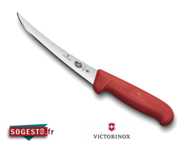 Couteau à désosser VICTORINOX lame rigide courbée 12 ou 15 cm manche rouge