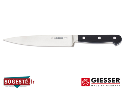 Couteau filet de sole GIESSER-MESSER lame droite étroite 18 cm noir