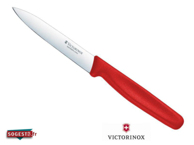 Couteau office lame pointue 10 cm Rouge