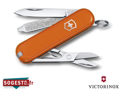 Couteau Suisse VICTORINOX CLASSIC SD MANGO TANGO Manche 58 mm, orange. 7 FONCTIONS (5 PIECES).