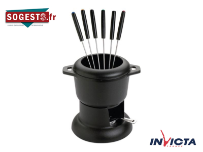 Service à fondue bourguignonne, noir Ø 14 cm avec collerette