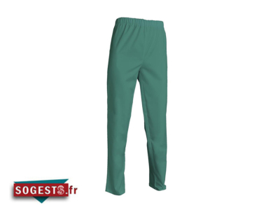 Pantalon ANDRE poly / coton vert acqua taille élastiquée 