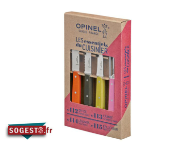 Coffret OPINEL "LES ESSENTIELS DU CUISINIER" manches charme coloris fifties
