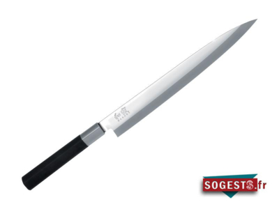 Couteau à trancher le sashimi YANAGIBA KAI WASABI BLACK lame 24 cm inox