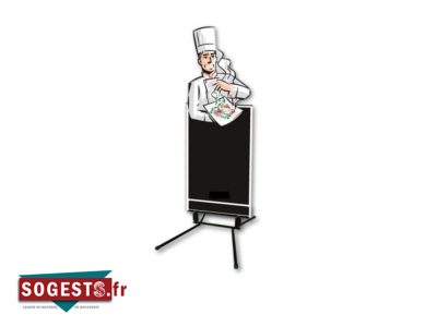 Figurine de trottoir pour restaurant « Chef » 60 x 150 cm