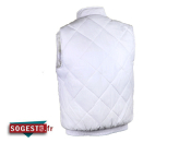 Gilet matelassé blanc sans manches polyester/coton spécial froid 