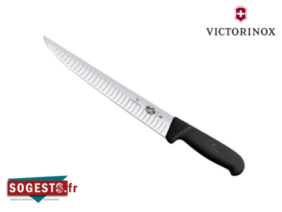 couteau à parer VICTORINOX lame droite alvéolée 20 cm manche noir