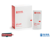 Solution tampon pH 4.01, certificat d'analyse, 25 sachets de 20 ml