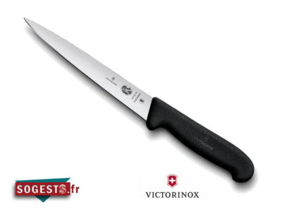 Couteau à dénerver VICTORINOX lame flexible 16, 18 ou 20 cm, manche noir