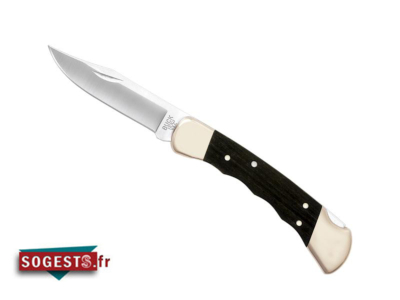 Couteau BUCK « 110 HUNTER » n° 110BRSFG, lame acier 420 à cran, manche 12,5 cm ébène