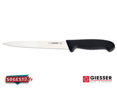 Couteau à filet GIESSER-MESSER lame droite flexible 22 cm noir