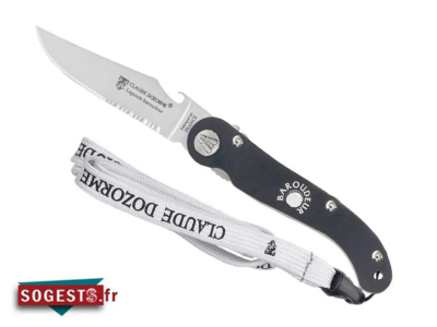 Couteau LAGUIOLE par C.DOZORME modèle BAROUDEUR manche Alu Noir 12 cm