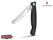 Couteau office pliant Victorinox lame lisse bout arrondi manche noir