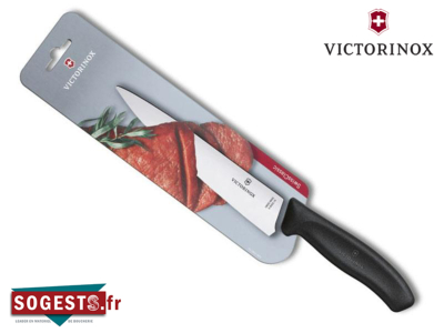 Couteau à découper VICTORINOX SWISSCLASSIC lame droite rigide 22 cm manche noir