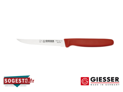 Couteau à steak GIESSER MESSER lame dentée 11 cm manche rouge