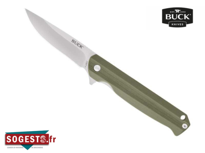 Couteau BUCK « LANGFORD », n° 0251GRS, lame drop point acier 7Cr avec « flipper »