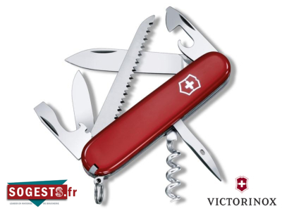 Couteau Suisse VICTORINOX CAMPER rouge Manche 91 mm. 14 FONCTIONS (9 PIECES).