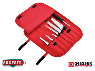 Trousse à couteaux GIESSER rouge 10 pièces