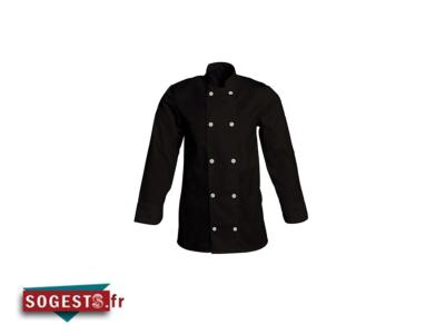 Veste de cuisine Fabrice noire 10 pressions manches longues 