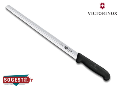 couteau à saumon VICTORINOX lame alvéolée flexible 30 cm manche noir