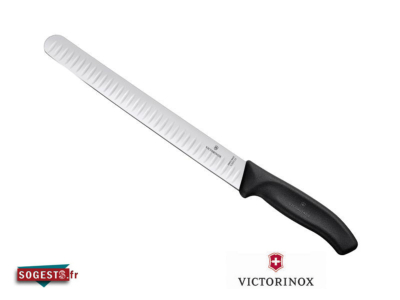 Couteau à jambon alvéolé VICTORINOX 25 cm Noir