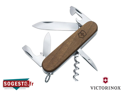 Couteau Suisse VICTORINOX HUNTSMAN noyer Manche 91 mm. 11 FONCTIONS (6 PIECES).