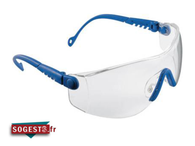 lunettes de protection incolores type 1 OP-TEMA anti-rayures monture bleue ou noire au choix