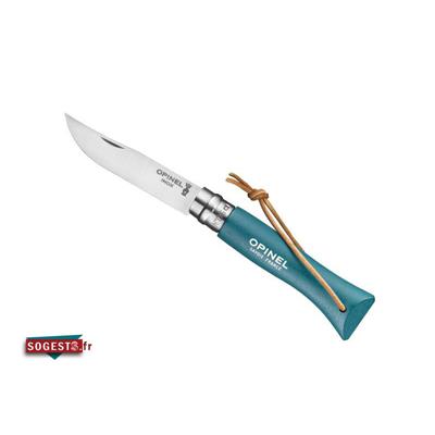 Couteau OPINEL N°6 VRI gamme "COLORAMA" manche turquoise