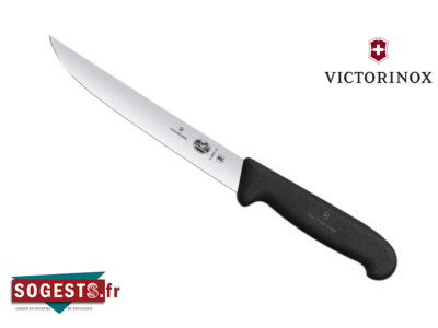 couteau à découper VICTORINOX lame droite étroite rigide 18 cm manche noir