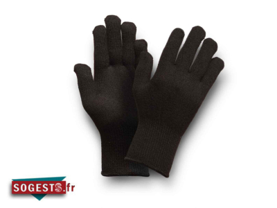 Gant tricoté noir protection froid (sachet de 12 paires)