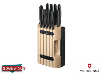 Bloc de cuisine VICTORINOX 11 pièces manches noirs
