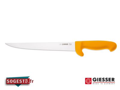 Couteau à parer GIESSER-MESSER lame droite rigide 18, 21 ou 24 cm, manche à garde