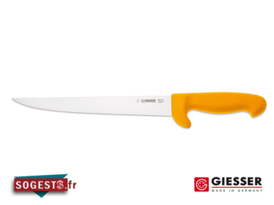 Couteau à parer GIESSER-MESSER lame droite rigide 21 cm, manche à garde