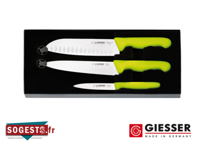 Set de 3 couteaux GASTRO GIESSER MESSER, manches verts