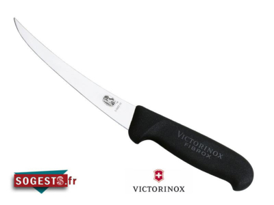 Couteau à désosser VICTORINOX lame courbée rigide 12 ou 15 cm manche noir