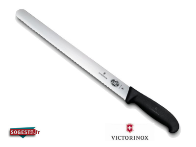 Couteau à jambon lame dentée 30 ou 36 cm Noir