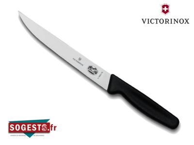 Couteau à découper VICTORINOX lame droite 18 cm manche fibrox noir