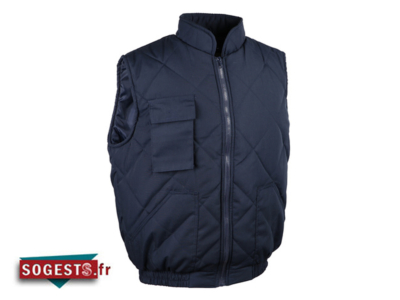 Gilet matelassé sans manches polyester/coton spécial froid couleur marine