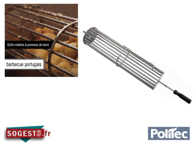 Grille rotative à pommes de terre pour barbecues portugais