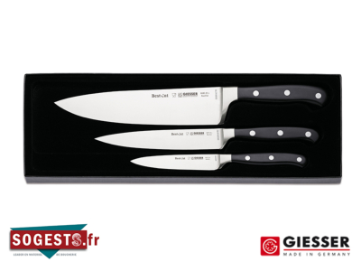 Set de 3 couteaux GIESSER MESSER BEST CUT lames droites 10 - 15 et 20 cm