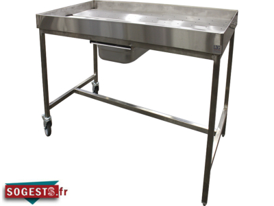 Table de poussage inox