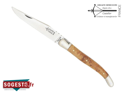 Couteau Laguiole G. DAVID, lame acier 12C27, manche 12 cm genévrier