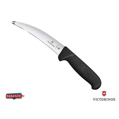 Couteau tripier VICTORINOX lame courbée 15 cm à pointe renflée et arrondie manche noir