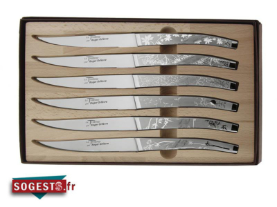 Coffret de 6 couteaux LE THIERS inox décor NATURA