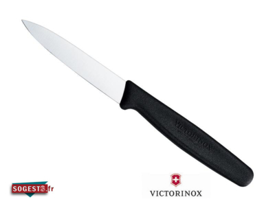 Couteau office lame pointue 8 cm noir