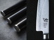 Couteau éminceur SANTOKU KAI SHUN NAGARE DAMAS lame 18 cm Inox