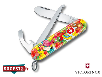 Couteau Suisse VICTORINOX "MY FIRST VICTORINOX" modèle Perroquet + scie