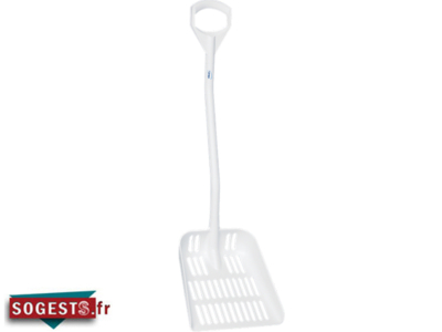 Pelle manche ergonomique ajourée 1145 mm blanche