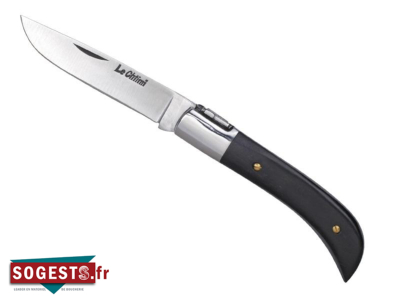 Couteau « LE CHTIMI », lame acier inox Z100, manche 11 cm ébène