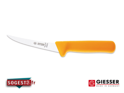 Couteau à désosser GIESSER-MESSER manche droit lame courbée rigide 13 ou 15 cm